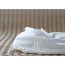 Mind The MAKER Organic Wicker Textured Stretch Knit Fabric White Sand