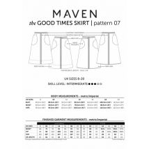 Maven Patterns Paper Sewing Pattern Good Times Skirt
