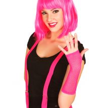 Lange roze visnetwanten voor dames