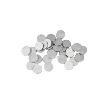 24 Tafelconfetti rond zilverkleurig 1;2 cm