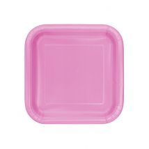 14 Grote roze kartonnen borden 23 cm