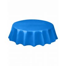 Rond plastic tafelkleed blauw 213 cm