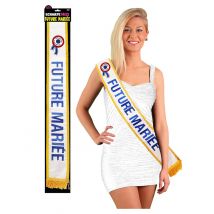 Blauwe sjaal aanstaande bruid