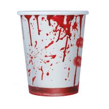 6 Bloody Halloween papieren bekers 240 ml