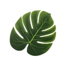 4 Monstera bladeren; groen polyester 34 x 29 cm