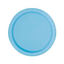 16 Pastelblauwe kartonnen borden 22 cm