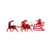Taartdecoratie kerstman met arreslee 14 cm