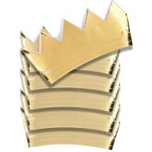 6 gouden kartonnen kronen