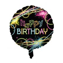 Aluminium ballon Happy Birthday Fluo Party 45 cm