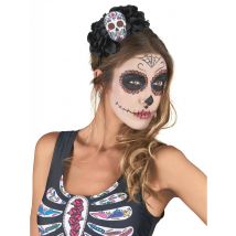 Veelkleurige Dia De Los Muertos schedelhoofdband voor volwassenen