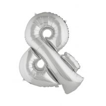 Reuze folieballon symbool + zilver 80 cm