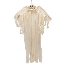 Hangdecoratie wit skelet engel 110 cm