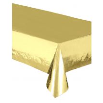Plastic tafelkleed metallic goud 137 x 274 cm