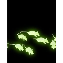 12 zwarte en fosforescerende ratten 4 cm voor Halloween