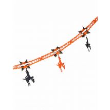 Halloween oranje en zwarte heksenpapieren slinger 240 cm