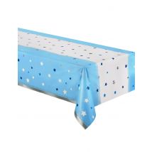 Plastic tafelkleed One Little Star blauw 137 x 259 cm