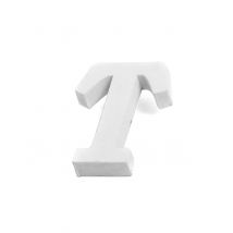 Kleine witte houten letter T 5 cm