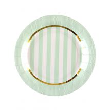 10 Kartonnen borden babyshower mintgroen 23 cm