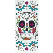 20 Day of the Dead plastic snoepzakjes met doodskop 28 x 12