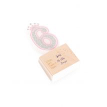 Verjaardagskaars nummer 6 Prinses 5,8 cm