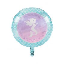 Aluminium ballon Zeemeermin regenboogkleurig 45;7 cm