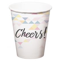 6 Cheers geometrische papieren bekers 250 ml