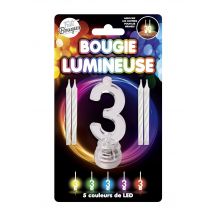 Lichtgevende kaarsen LED cijfer 3