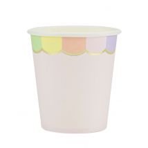 8 Gesculpteerde kartonnen bekers pastelroze 200 ml