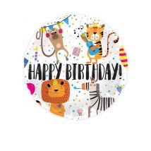 Aluminium ballon Happy Birthday dieren 45 cm
