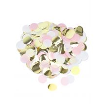 Papieren confetti roze; wit en goudkleurig 3 cm - 36 g
