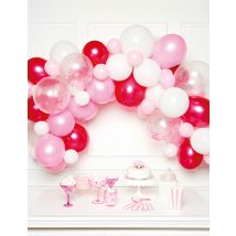 Set boog met 70 roze latex ballonnen