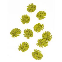 10 Tropische bladeren houten confetti 4 cm