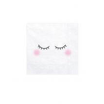 20 Witte papieren servetten eenhoorn 33 x 33 cm