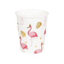 6 Kartonnen bekers Tropical Flamingo 25 cL