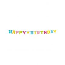 Kartonnen letterslinger Happy Birthday 150 cm