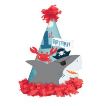 Kartonnen feesthoedje 1 jaar aan boord! 18 cm