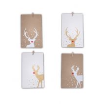 4 Papieren zakjes wit en kraft Rudolph 29 x 17;5 cm