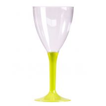 10 Wijnglazen met anijsgroene voet 160 ml