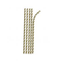 24 Gouden Flexibele Kartonnen Rietjes 19,7 cm