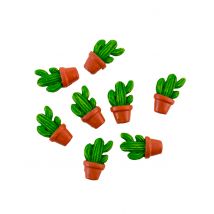 8 Cactussen in potten zelfklevend 3 x 2,8 cm