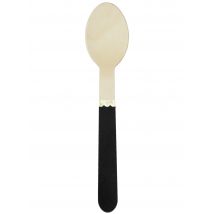 8 kleine zwarte houten lepels 16 cm