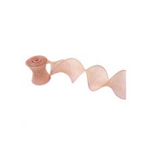Hangdecoratie glanzend goudroze plissélint 12 cm x 2;5 m