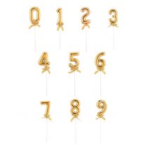 Gouden nummer cake topper met strik 5 inch