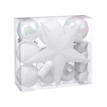 Witte boomdecoratie kit 18 stuks
