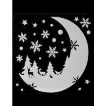 Raamsticker wintermaan 30 x 30 cm