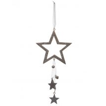 Zilveren ster hangende decoratie 24 cm