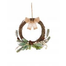 Naturel hangende krans kleine knoop 36 cm