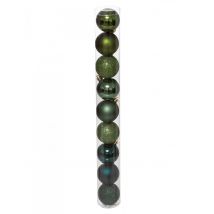 9 Groene kerstballen 6 cm