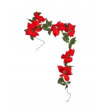 Slinger van kerstster bloemen en bladeren 200 cm