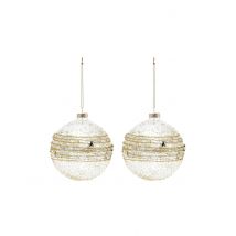 2 Gouden glazen bollen 10 cm